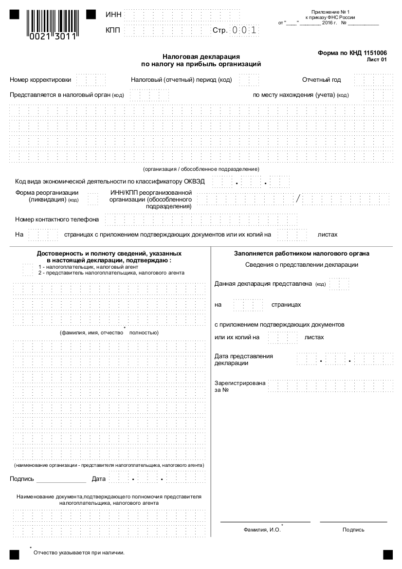 Декларация по налогу на прибыль 2017 инструкция